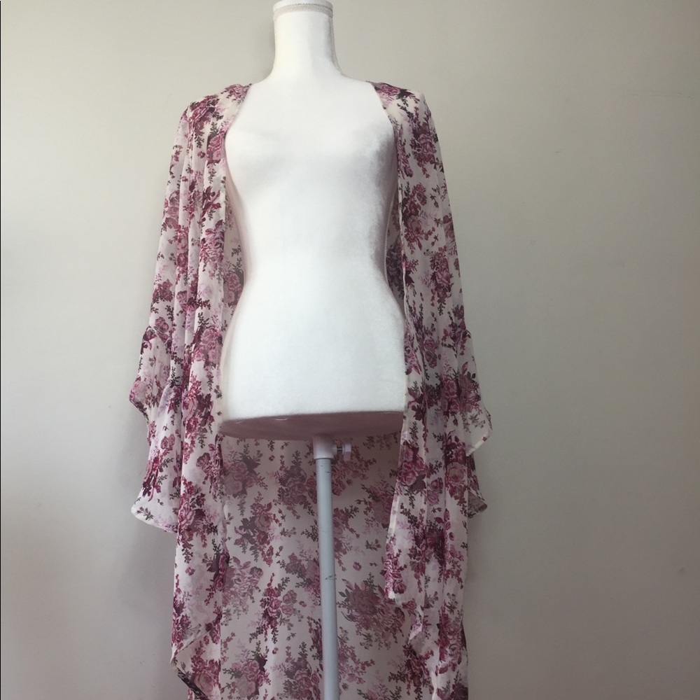 Live 4 Truth Floral Sheer Long Cardigan
